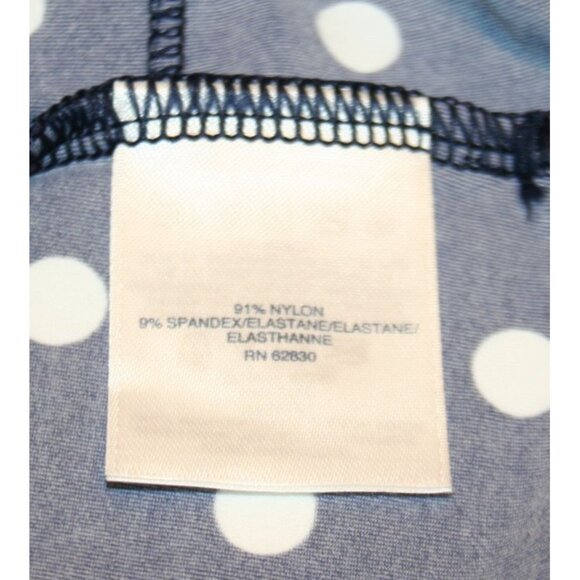 Lands' End Navy Polka Dot Long Sleeve Swim Dress Cover-Up Medium Modest Swimwear - Picture 5 of 9
